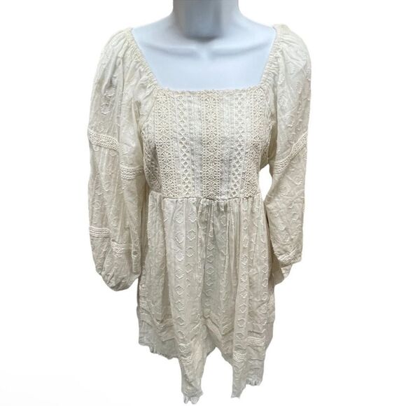 Nicole Miller Artelier Cottagecore Dress Babydoll Lace Fairy Aesthetic Square - Picture 1 of 13